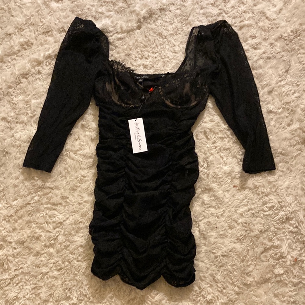 New For Love and Lemons Victoria’s Secret Black Lace Mini Dress Size S